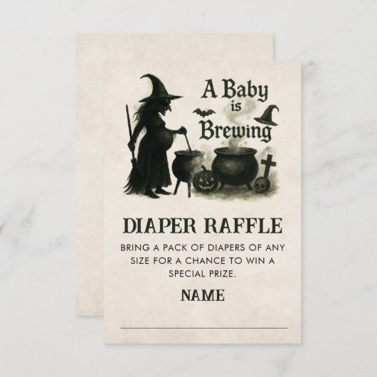 Een Baby is het brouwen van luier Raffle Baby show Informatiekaartje (Voorkant / Achterkant)