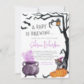 Een Baby is het brouwen van meisje Halloween Baby Kaart (Voorkant)