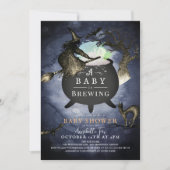 Een Baby is het brouwen van Night Sky Halloween Ba Kaart (Voorkant)
