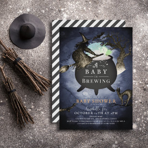Een Baby is het brouwen van Night Sky Halloween Ba Kaart