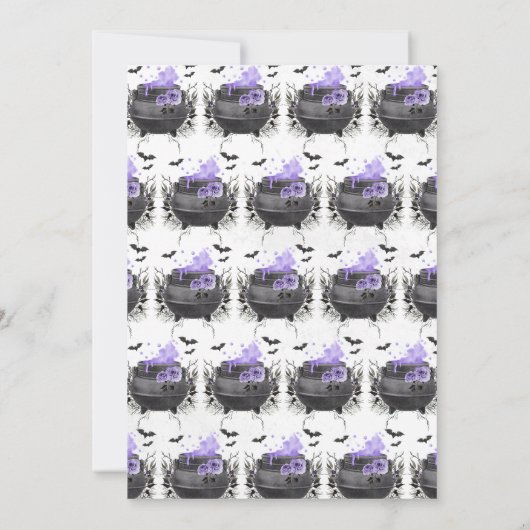 Een Baby is het brouwen van Paarse Halloween Baby  Kaart (Achterkant)