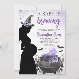 Een Baby is het brouwen van Paarse Halloween Baby  Kaart