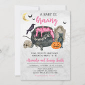 Een Baby is het brouwen van roze Halloween Baby sh Kaart (Voorkant)
