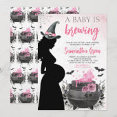 Een Baby is het brouwen van roze Halloween Baby sh Kaart (Voorkant / Achterkant)