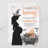 Een Baby is het brouwen van Sinaasappel Halloween  Kaart (Voorkant)