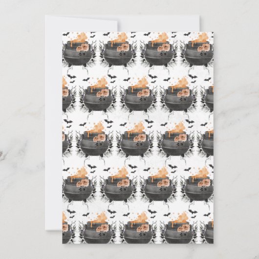 Een Baby is het brouwen van Sinaasappel Halloween Kaart (Achterkant)