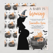 Een Baby is het brouwen van Sinaasappel Halloween  Kaart (Voorkant / Achterkant)