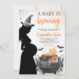 Een Baby is het brouwen van Sinaasappel Halloween  Kaart