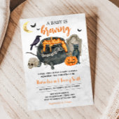 Een Baby is het brouwen van Sinaasappel Halloween  Kaart