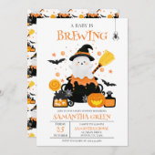 Een Baby is het brouwen van Sinaasappel Halloween  Kaart (Voorkant / Achterkant)