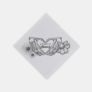 Een baby is het brouwen van Skulls & Flowers Baby  Servet