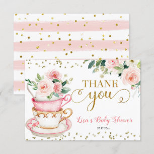 Een Baby is het brouwen van Tea Party Baby shower Bedankkaart