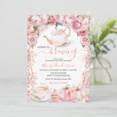 Een Baby is het brouwen van Tea Pumpkin Girl Baby  Kaart (Staand voorkant)