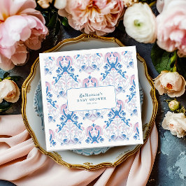 Een baby is het brouwen van theefeest floraal baby servet