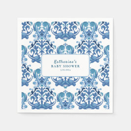 Een baby is het brouwen van theefeest floraal baby servet