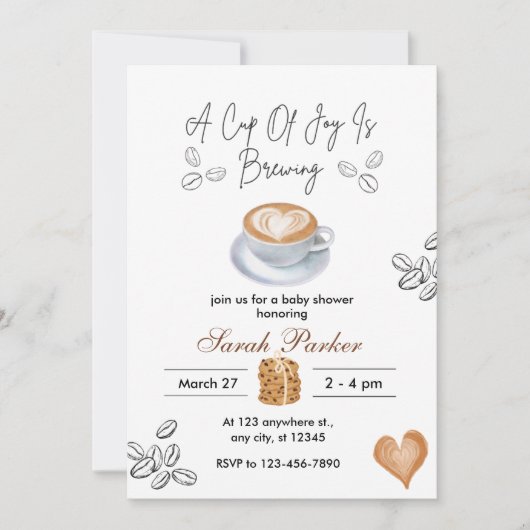 Een Baby is het brouwen van Waterverf koffie Baby Kaart (Voorkant)