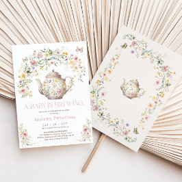 Een Baby is het brouwen van Wildflower Tea Party B Kaart