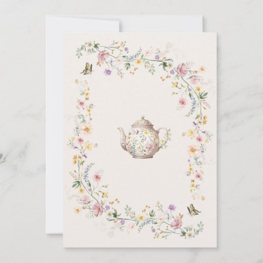 Een Baby is het brouwen van Wildflower Tea Party B Kaart (Achterkant)