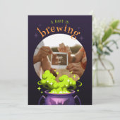 Een Baby is het brouwen van Witch Pot Photo Baby s Kaart (Staand voorkant)