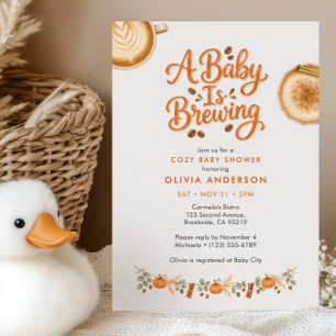 Een baby is het thema van de koffie baby shower kaart