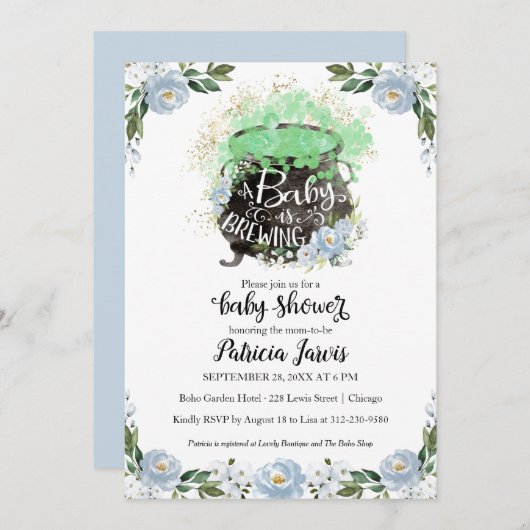 Een Baby is het Uitnodigen van het Baby shower van (Voorkant / Achterkant)