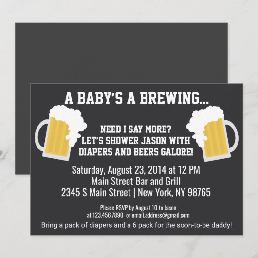 Een Baby is het Uitnodiging van de Kleiner van de (Voorkant / Achterkant)