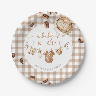 Een baby is het zetten van koffie Baby Shower Papieren Bordje