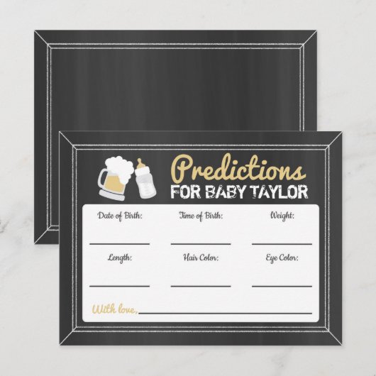 Een baby is in aantocht baby shower voorspellingen uitnodiging briefkaart (Voorkant / Achterkant)