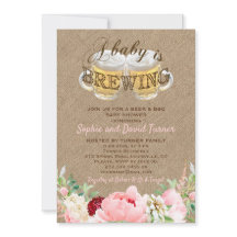 Een baby is in aantocht Babyshower met jute, bloem