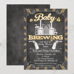 Een "Baby is in aantocht" BBQ uitnodiging voor kop