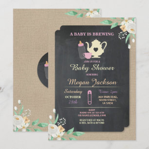 Een baby is in aantocht Roze Shower Thee Teepot Ui Kaart