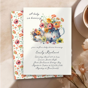 Een baby is in aantocht Theekanne Baby Shower Kaart