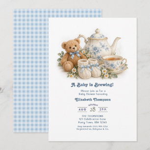 Een baby is in aantocht Vintage Theepartij Baby Sh Kaart