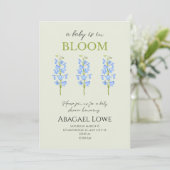 Een baby is in Bloom! babyshower uitnodigingen (Staand voorkant)