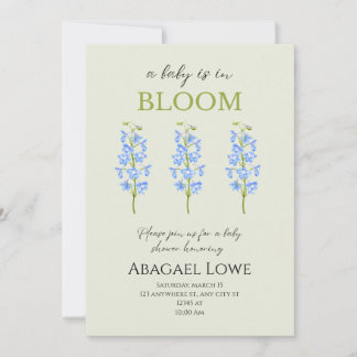 Een baby is in Bloom! babyshower uitnodigingen