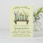 Een Baby is in Bloom, Spring Flowers Baby shower Kaart (Staand voorkant)