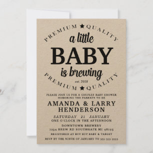 Een Baby is in de Brouwerij Baby Shower Uitnodigin Kaart