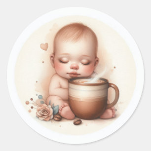 Een Baby is in de maak Baby Shower Ronde Sticker