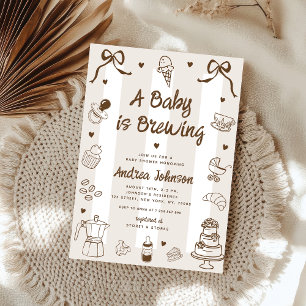 Een baby is in de maak handgetekende Franse babysh Kaart
