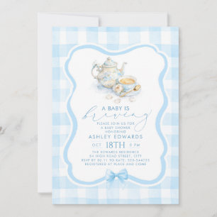 Een Baby is in de maak Jongens Baby Shower Blauwe Kaart