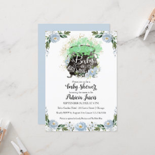 Een baby is in de maak Jongens Baby Shower Uitnodi