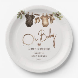 'Een Baby is in de maak' koffie baby shower Papieren Bordje