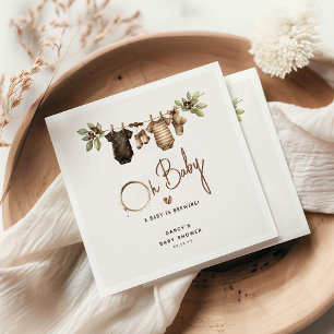 'Een Baby is in de maak' koffie baby shower Servet