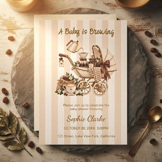 Een Baby is in de maak Neutrale Coffee Baby Shower Kaart