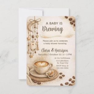 Een baby is in de maak Neutrale koffie baby shower Kaart