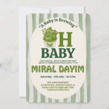 Een Baby is in de maak "Oh Baby" Matcha Baby Showe