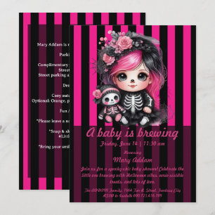 Een Baby is in de maak Roze Halloween Baby Shower Kaart