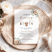 Een baby is koffie aan het zetten Baby Shower