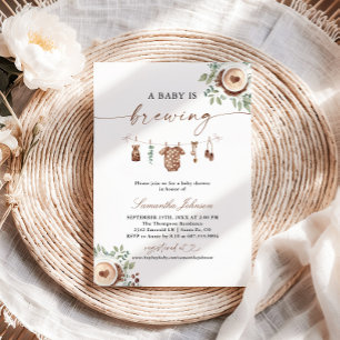 Een baby is koffie aan het zetten Baby Shower Kaart