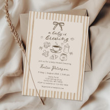 Een baby is koffie aan het zetten Baby Shower Uitn